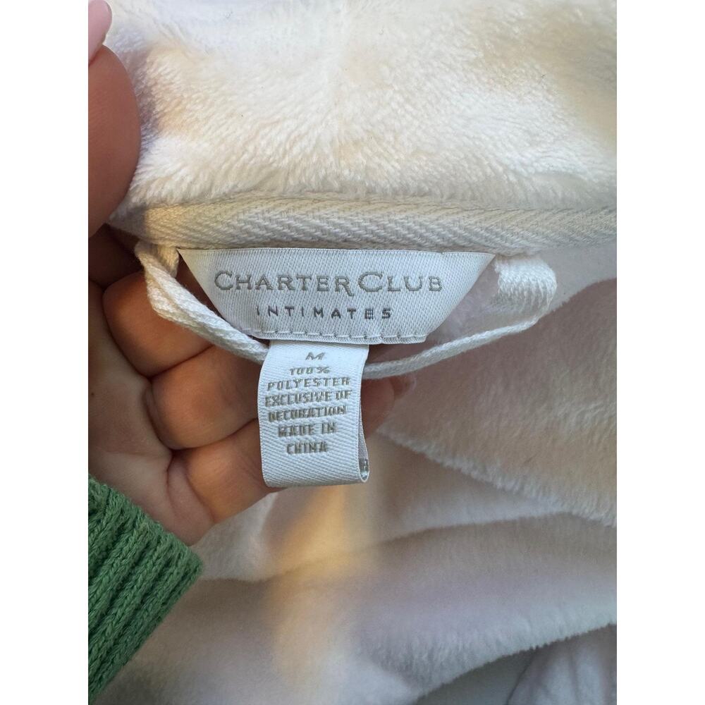 Charter Club Robe Womens Medium Pink Fleece Belted Shawl Collar Kimono Lounge - Picture 10 of 14